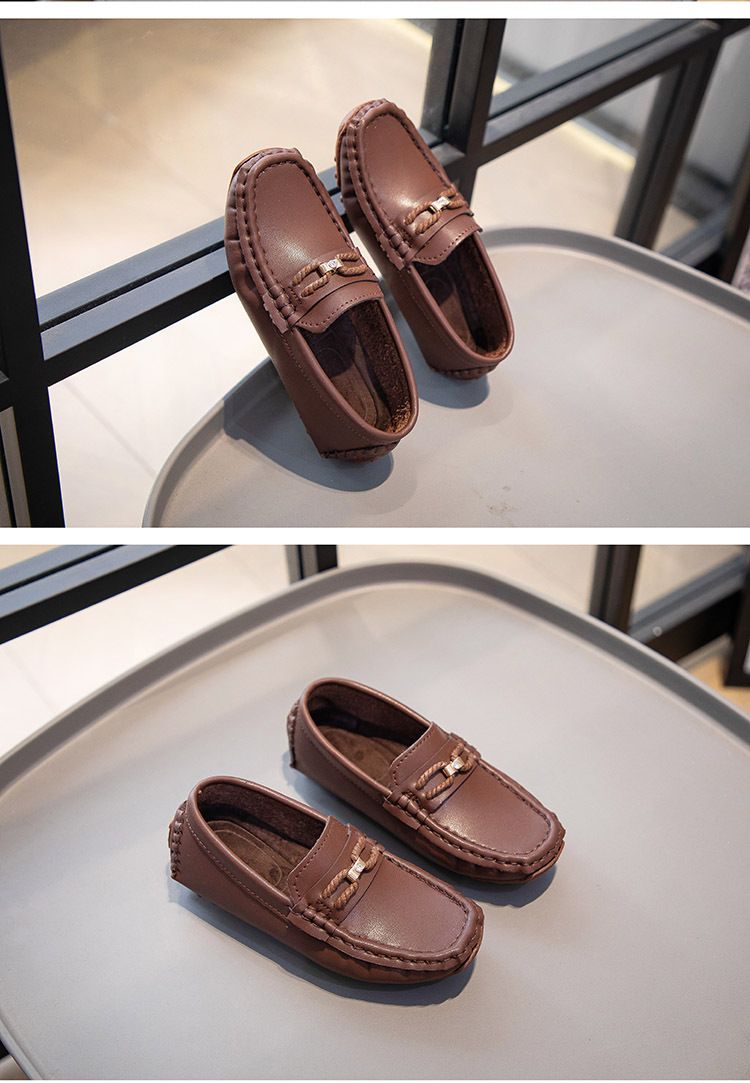 Loafer Kid Children's Loafers New Small Leather Shoes Fashion Shoes for Boys Girls Knitted Breathable Lightweight Loafers