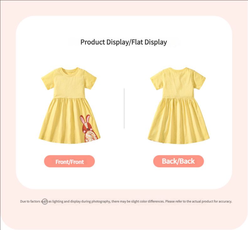 Foreign trade children's clothing new children's dress European and American pure cotton girls' princess skirt summer short sleeved children's skirt