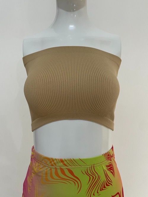 Strapless, bandeau to prevent bare, wear camislets inside and outside, open back, slim and anti-cut, short hottie top