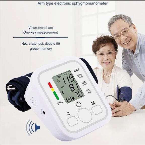 Portable Tonometer Digital Tensiometer Heart Rate Monitor Arm Blood Pressure Monitor BP Equipment Automatic Professional Medical