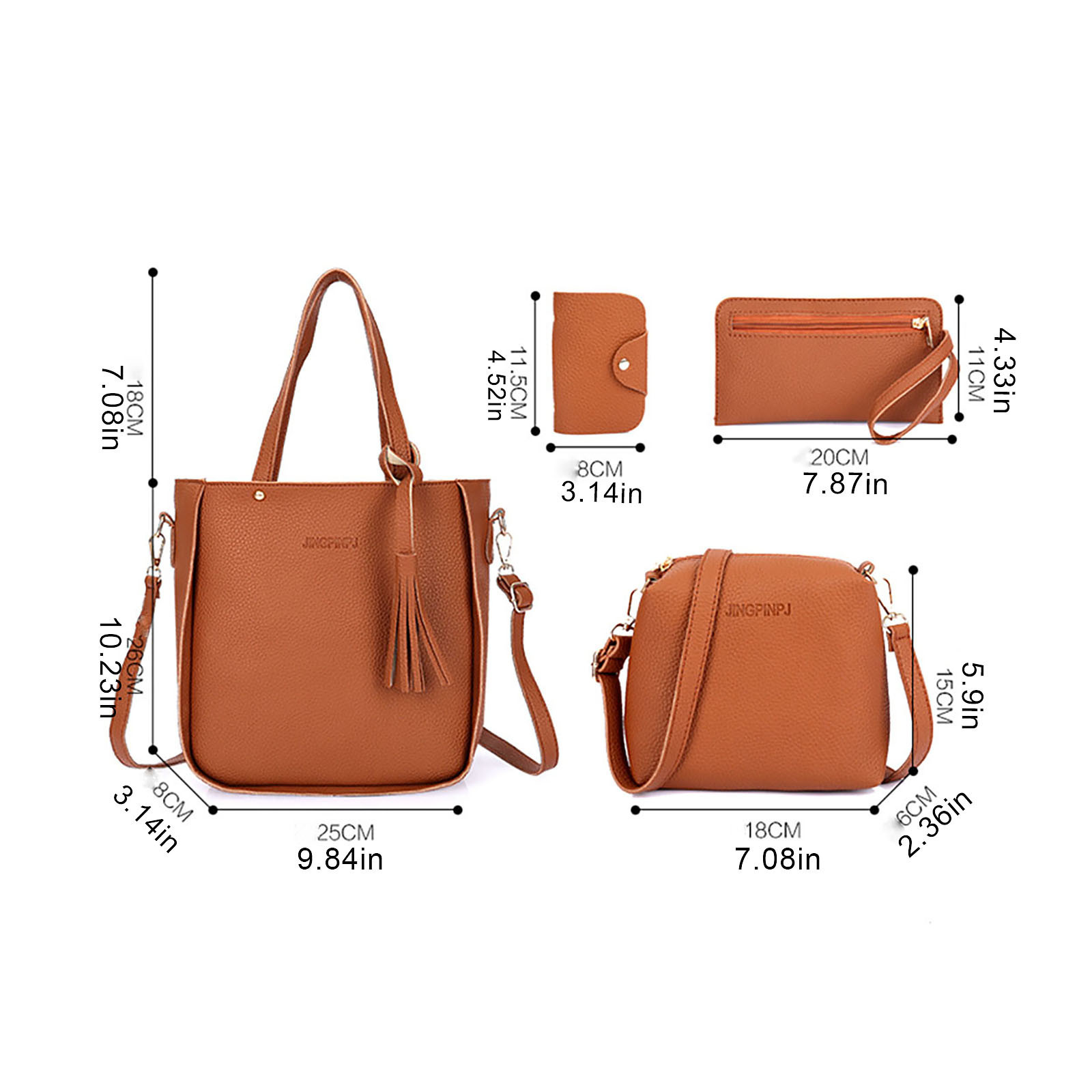 Woman Bag 2021 New Fashion Four-piece Shoulder Bag Messenger Bag Wallet Handbag Women's Large Capacity Portable Wallet Chest Bag