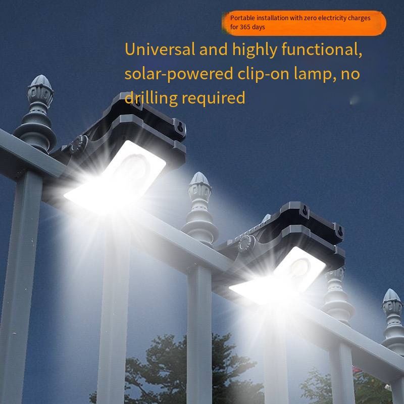 Super Bright Solar Motion Sensor Light, Waterproof Clip-on & Wall-mounted Lamp, LED Fence Light for Patio Yard Garden, Indoor Outdoor Dual Use, Easy Installation No Wiring