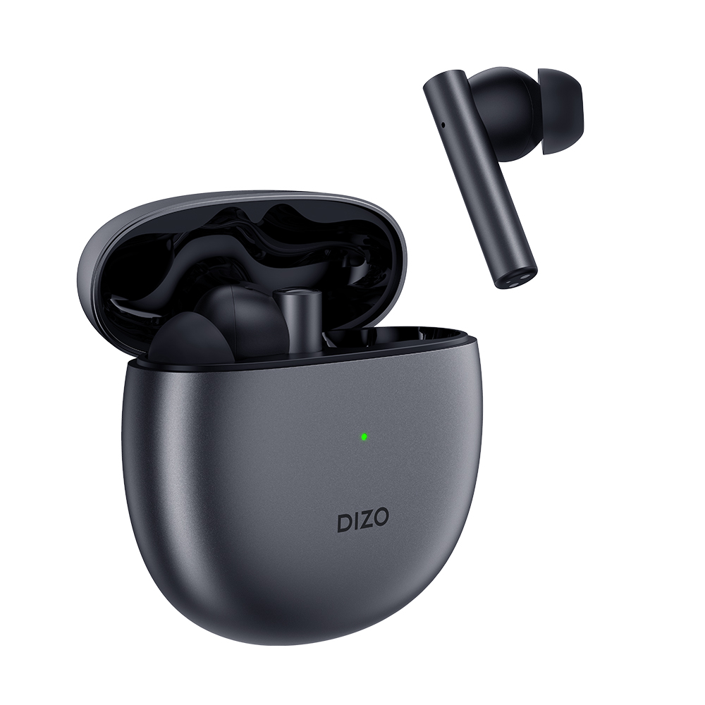 DIZO GoPods Bluetooth 5.2 Headphones TWS Active Noise Canceling Earbuds Hi-Fi Bass Boost Built-in Waterproof Wireless Headset Mic 25H Play Time Super Low Latency Gaming Mode