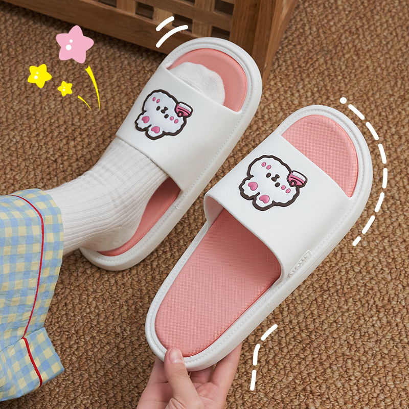 Women Indoor Household Slippers Cartoon Lovely Bath Non-Slip Slippers