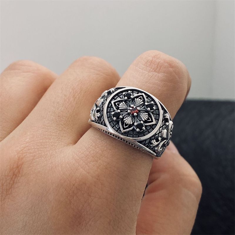 KT1708 Zircon Men Ring Man Fashion Copper Jewelry Accessories Male Accessory For Adjustable Opening