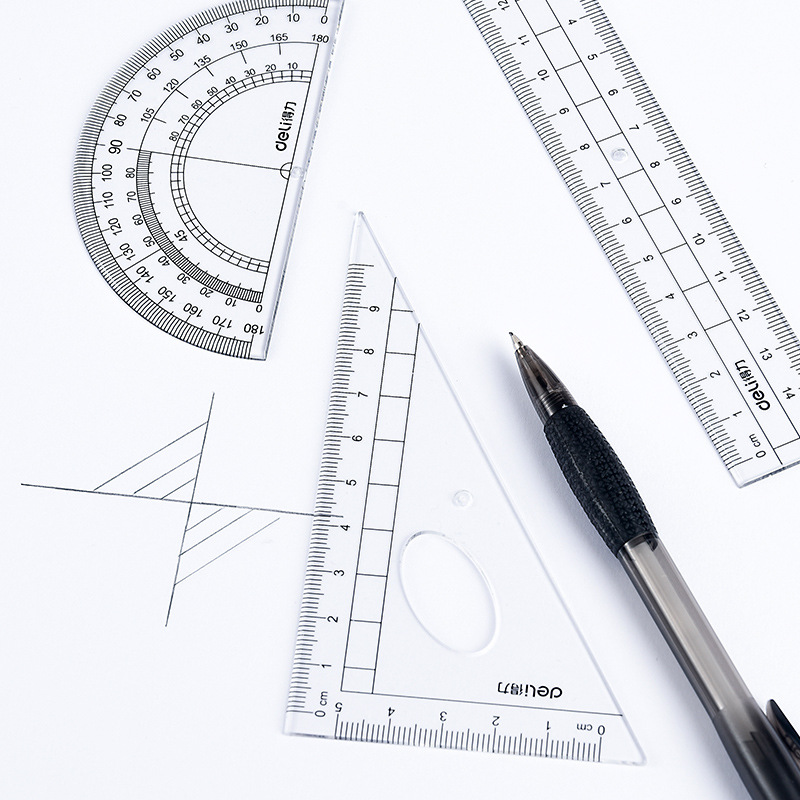 8Pcs School Stationeries Compass Set Math Geometry Kit Student Engineering Drawing Protractor