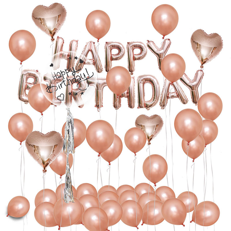 55 Pcs Happy Birthday Balloons Decorations Party Supplies Set