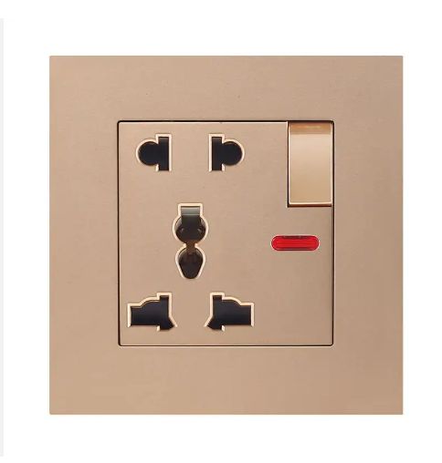 Light Switch Socket Fashion Design Multifunction 5 Pin Switched Socket with Neon UK Standard Electric Accessories for House