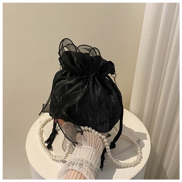 2025 Summer Trendy New Women's Bag, Pearl Pleated Crossbody Bag for Women, Fashion Versatile Single-Shoulder Bag, Korean Niche Texture Ladies' Bag