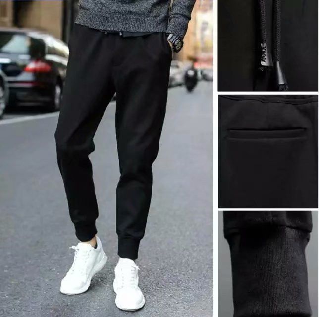 Men's Summer Thin Elastic Cropped Pants Slim Fit Solid Color Casual Pants