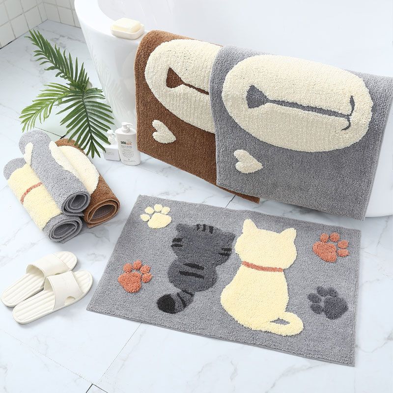 Printed Anti Slip Cute Cat Polyester Bath MAT Rug