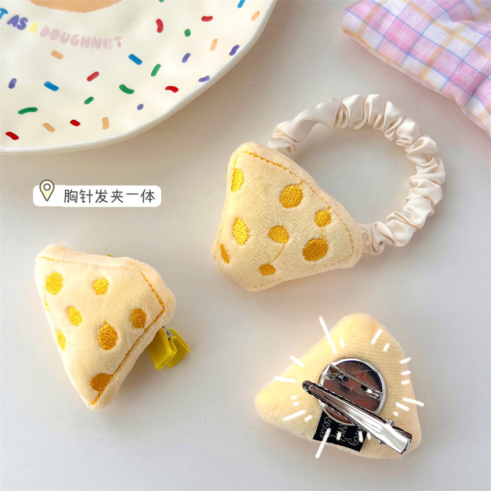FQ1225 Women's Cute Cheese Cheese Brooch Hairpin Hair Cord Hair Ornament