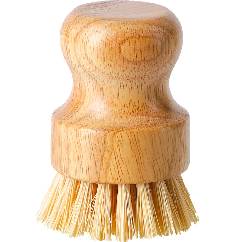 Bamboo Dish Scrub Brushes Kitchen Wooden Cleaning Scrubbers For Washing Cast Iron Pan/Pot Cleaning Brush Natural Sisal Bristles