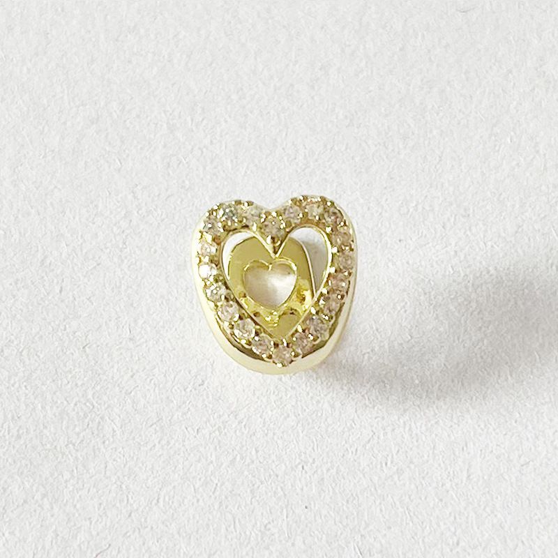 Gold and Silver Heart Grillz with Diamonds Gold teeth Silver teeth Gold grillz Silver grillz Hip-hop grillz