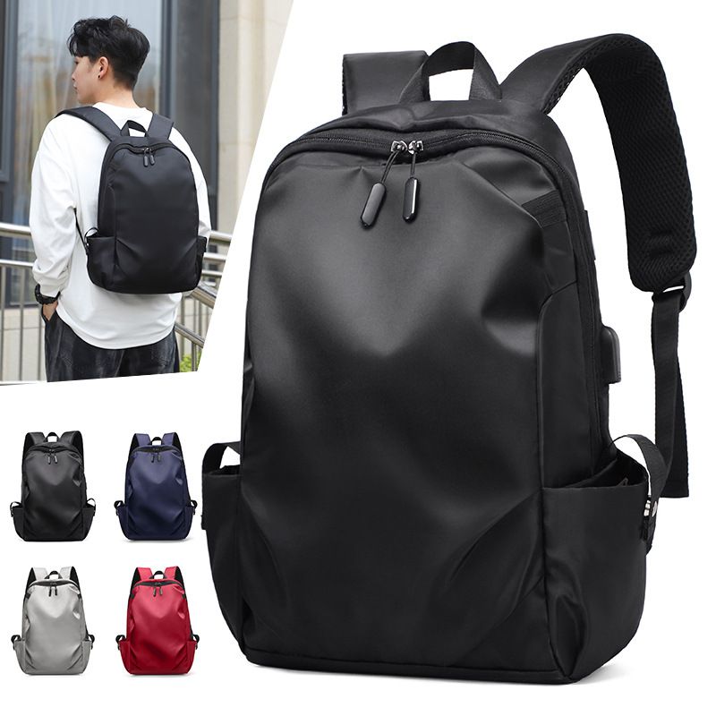YDN-1917 Men's Casual Simple Large Capacity Backpack Solid Color Storage Computer Bag