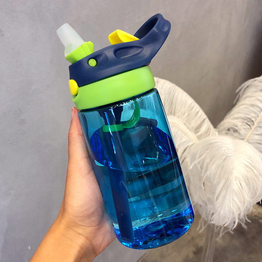 New 500ML 4 Colors Plastic Sport Water Bottles Cup Children home Feeding Straw Juice Drinking Bottle
