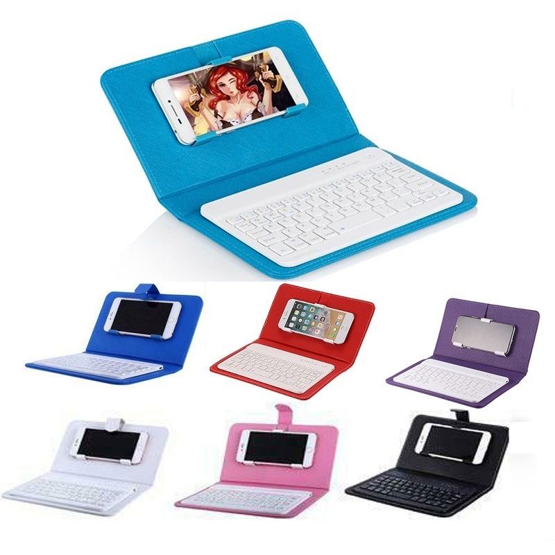 Phone Bluetooth Keyboard Case Support Mini Laptop Wireless Bluetooth Keyboard Leather Case For Smartphone