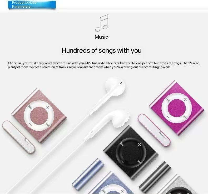 Mini portable MP3 player for students to listen to music, high school English listening exercise, small MP3
