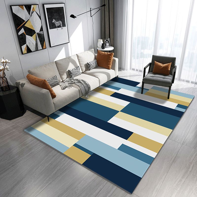 Crystal velvet carpet, living room carpet, geometric patterned sofa and coffee table mat, anti slip floor mat