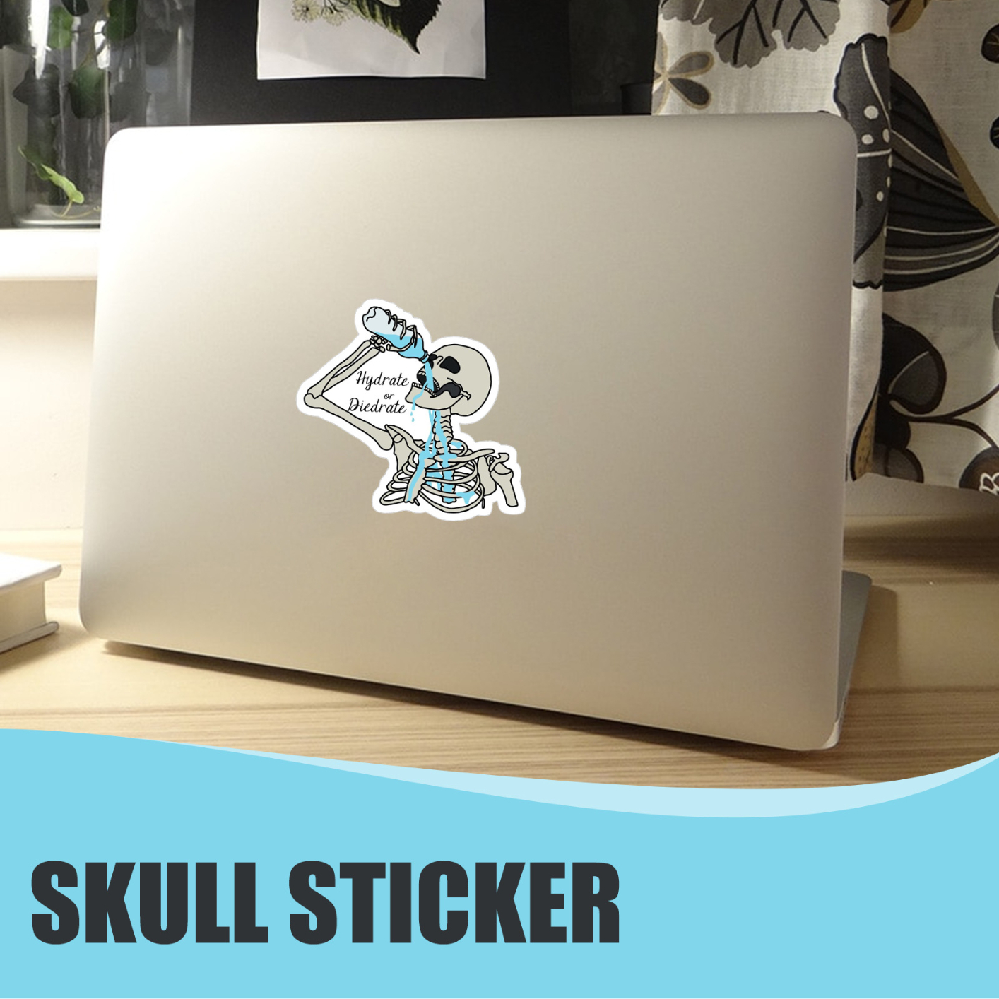 10 pcs Skull Stickers, Fashion Unique Skull Creative Decorative Stickers for Laptop Mobile Phone Water Cup Suitcase