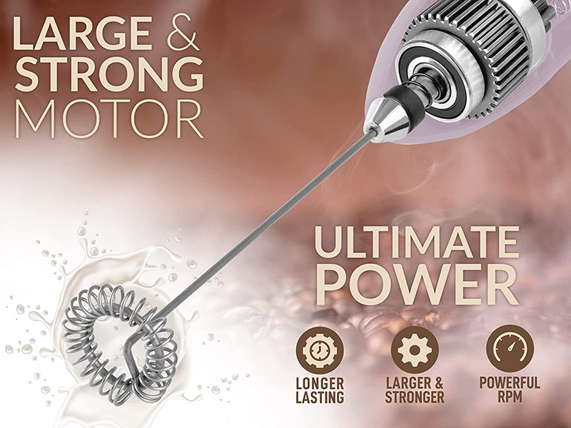 Ultron Milk Frother Electric - Battery Powered Coffee Blender Handheld - Easy to Use Coffee Blender Frother - Portable Mini Blender for Cappuccino, Smoothie, Matcha, Hot Chocolate, Mini Foamer
