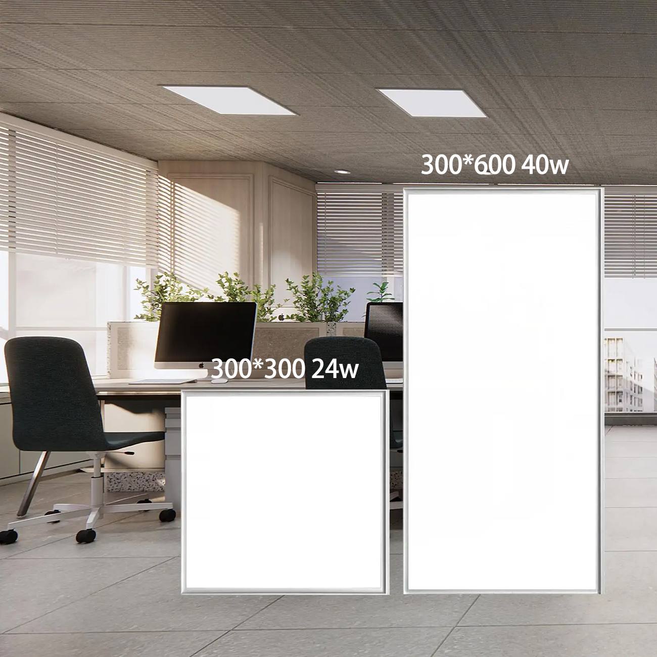 AUNONT Recessed Panel Aluminum Bucket Light Ceiling Flat Panel Light 300*600 Square LED Recessed Kitchen Light Bathroom Integrated Ceiling Light 300*300 Panel Light Ultra-thin Purification Light led Bucket Flat Panel Light Suitable for Kitchen Bathroom Office Balcony etc.White 300*300 24w