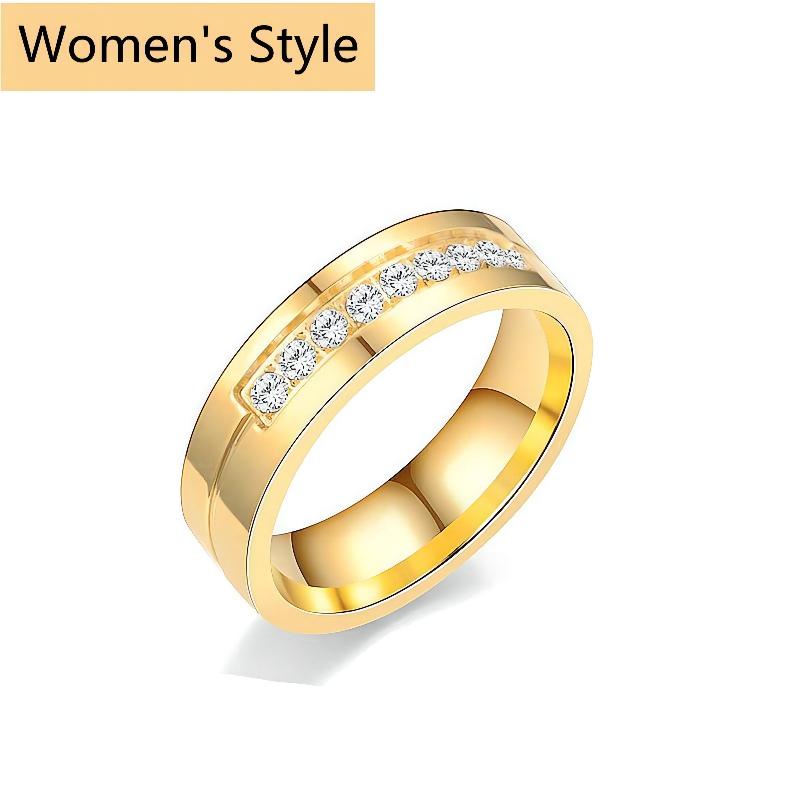 Huadeer Couple Rings Gold Plated Cubic Zirconia Engagement Rings Solitaire for Making Promises