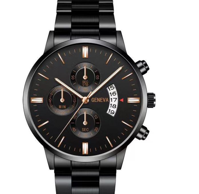 Calendar steel band watch men's large dial quartz watch men's watch foreign trade men's watch