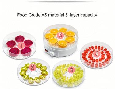 Vegetable And Fruit Dryer,Five Layer Drying Food Dehydrator,Kitchen Accessories Household Fruit Dryer,White