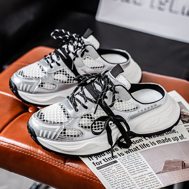 Youth Men Breathable Slip On Loafers Sneaker Teenagers Lace-Up Fashion Casual Footwears Male Platform Sports Shoes Daily Leisure