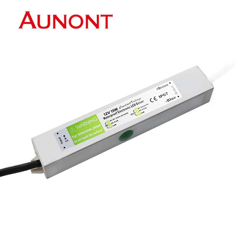 AUNONT LED Aluminum Shell Waterproof Power Supply 12V15W Project Waterproof Switching power Supply Municipal Lighting Landscape Lighting Power Supply