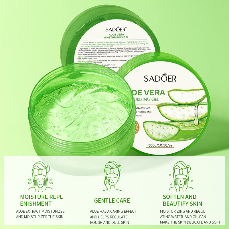 SADOER Aloe Vera Gel - Hydrating Moisturizing Soothing Gel for Face & Body