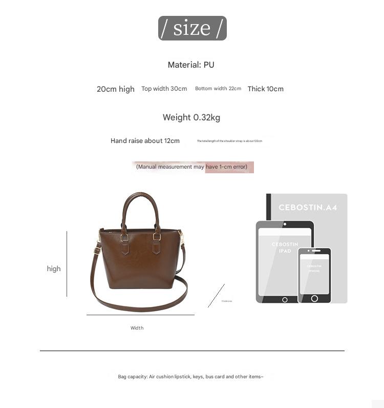 Miss DG 2025 new large-capacity commuter bag shoulder messenger bag fashionable simple handbag casual shopping bag