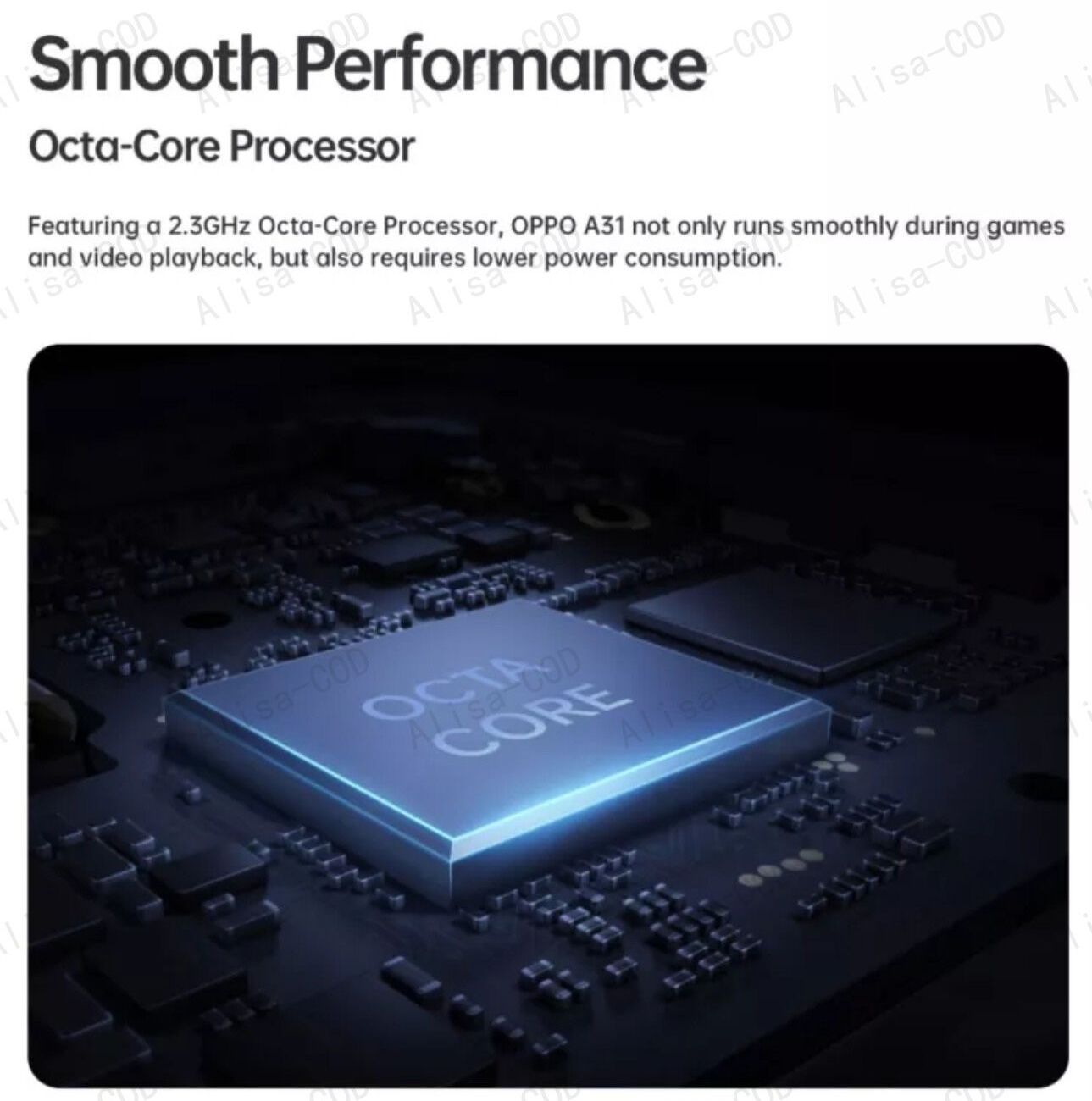 Oppo A31 6GB RAM+128G ROM Refurbished 6.5 Inch Screen HD Camera 12MP Cyan Smartphone