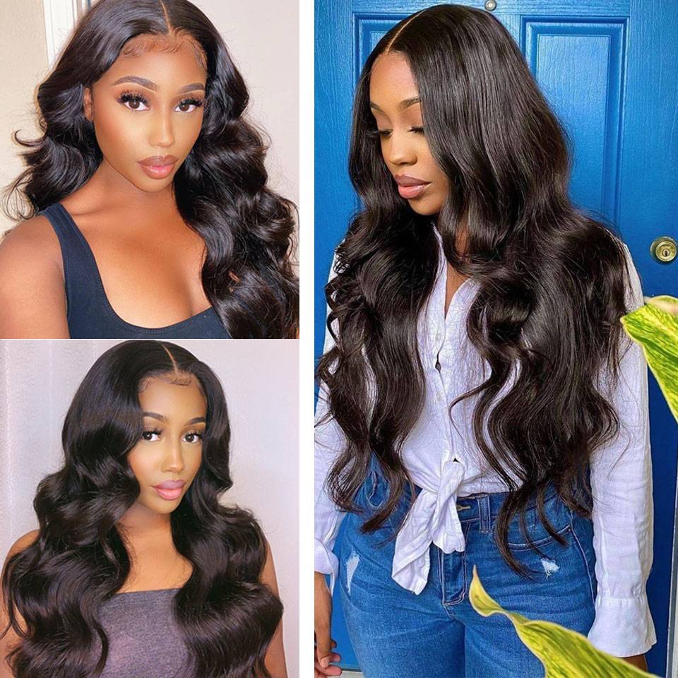 26 inches Lace Frontal Wigs Closure Wigs Wave fiber wigs Lace Wigs for Black Women Black Color 1B