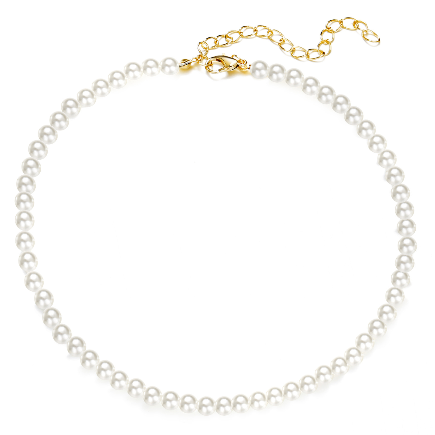 50668 Elegant White Imitation Pearl Choker Necklace Big Round Pearl Wedding Necklace for Women Charm Fashion Jewelry