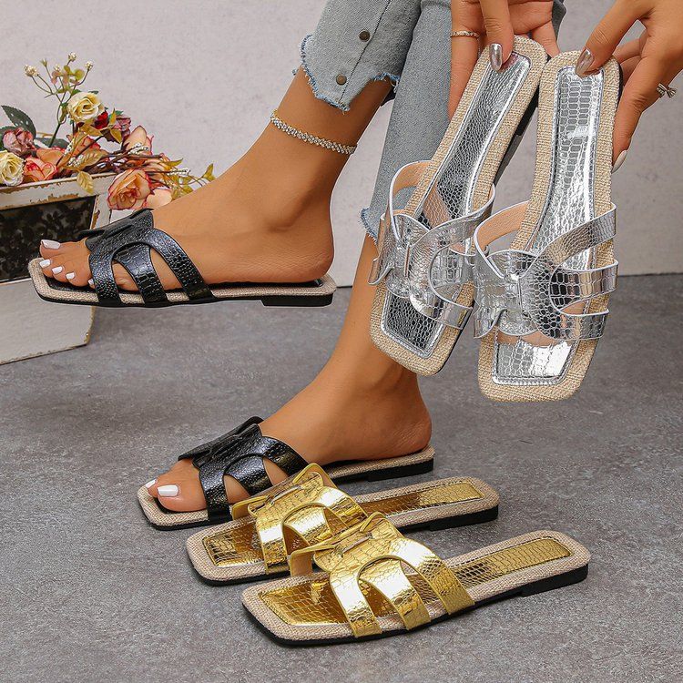 Women's Wide Width Platform Sandals 2025 Plus Size Slide Sandals Comfort Wide Fit Slippers Summer Casual Shoes