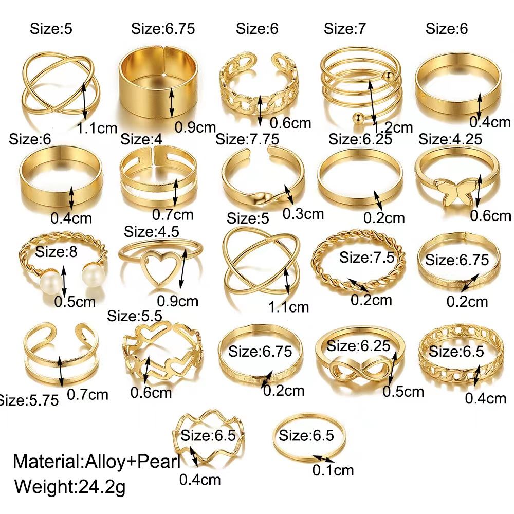 New open multi-joint ring set 22-piece love ring female design sense ...