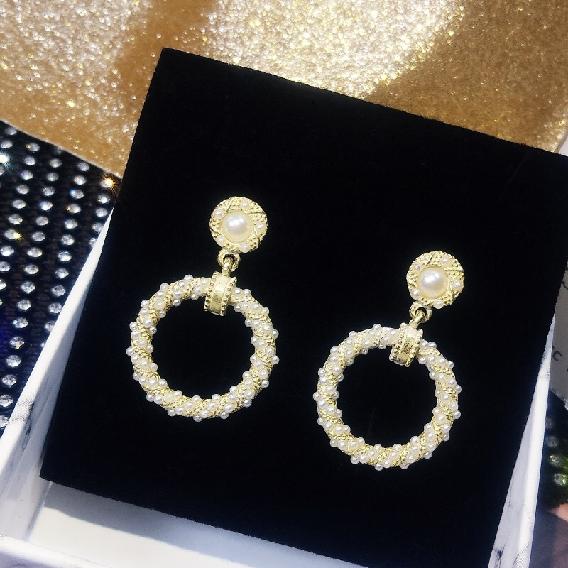 H550 Women Elegant Circle Pendant Earrings Jewelry Gift