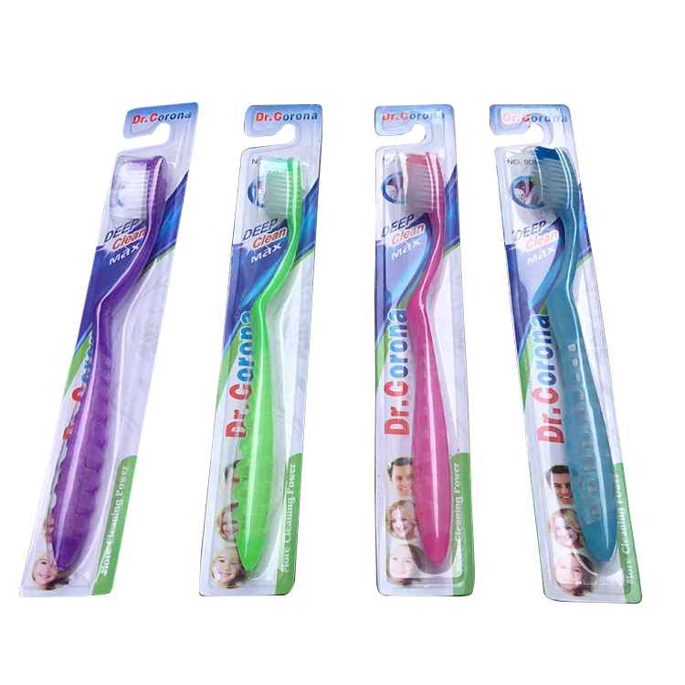 10Pcs/Box Manual Toothbrushes Plastic Grip Milling Fiber Bristles Random Color