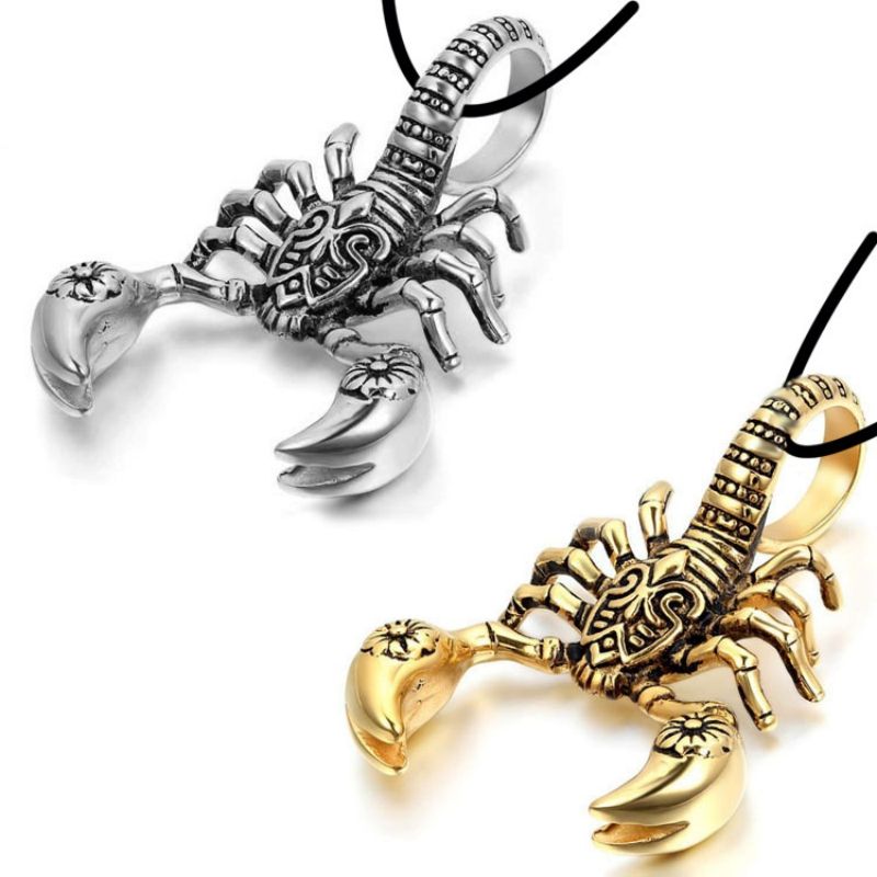 Necklace Scorpion pendant necklace, leather rope free shipping