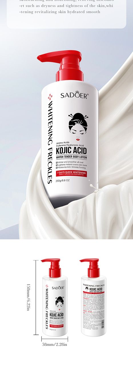 SADOER Kojic acid whitening and tender body lotion hydrating moisturizing whitening body lotion