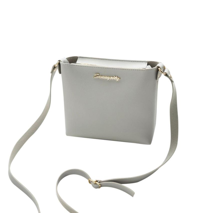 Soft Leather Women Bag Set Luxury Brand Fashion Designer Female Shoulder BagGray