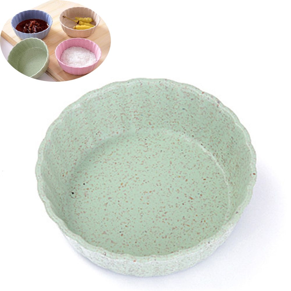 Wheat Straw Circular Shaped Small Plate Food Snack Dish Bowl Sauce Plate Seasoning Dish Kitchen Tool 