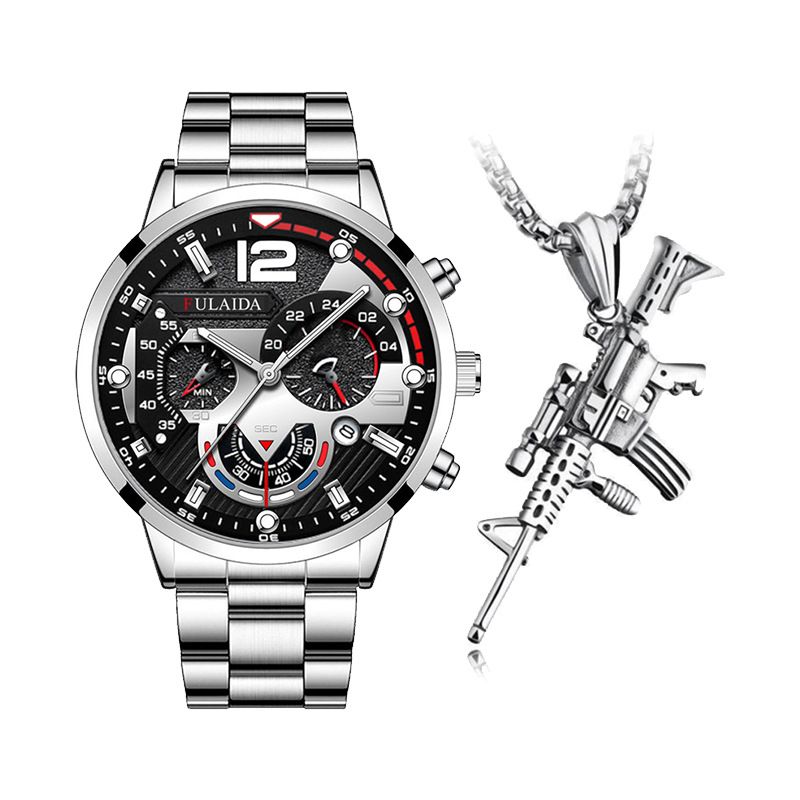 2pieces Set Men's Watch + Necklace