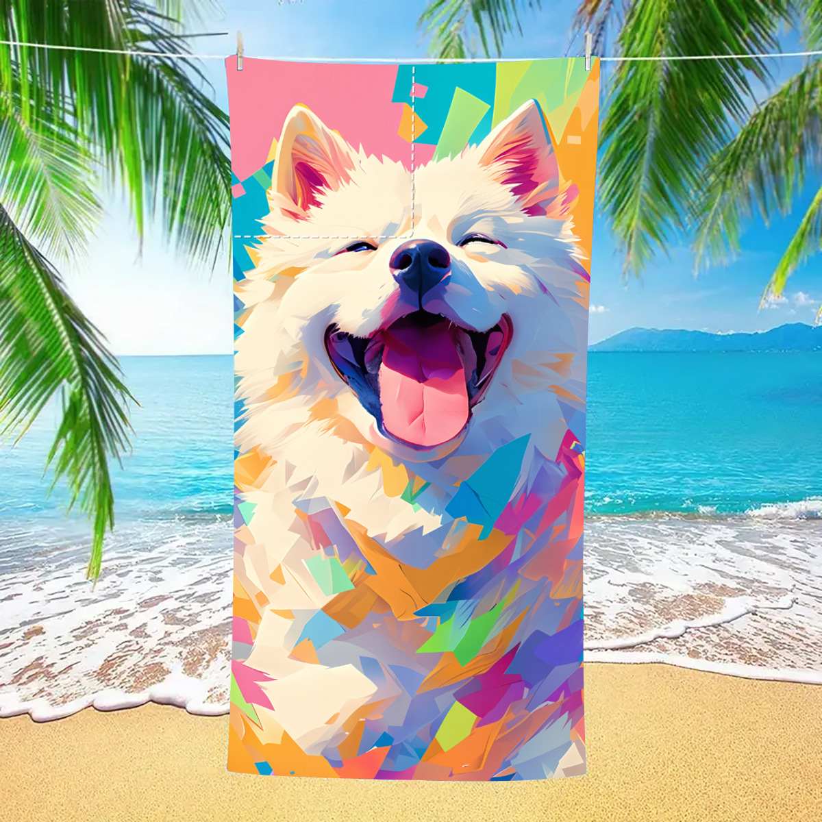 2 - in - 1 foldable beach towel, printed bath towel, all - in - one beach towel with a storage bag that can be folded and stored
