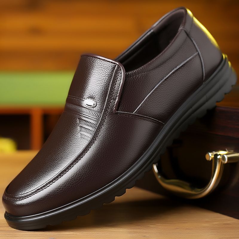 【Genuine Cow Leather】Men Classic Leather Shoes For Wedding Business Man Loafers Male Business Dress Footwears Of Black Brown