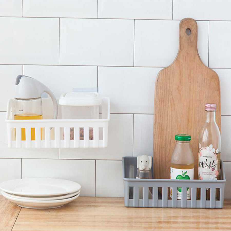 Hangable Storage Basket Bathroom Hanging Baskets Household Plastic Kitchen Bathroom Shower Storage Wall Hanging Basket