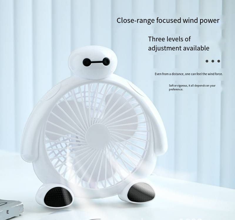 Cute Cartoon USB Small Fan Rechargeable Mini Cooling Fan Portable Desktop Electric Fan For Student Dormitory Home Bedroom Office Use