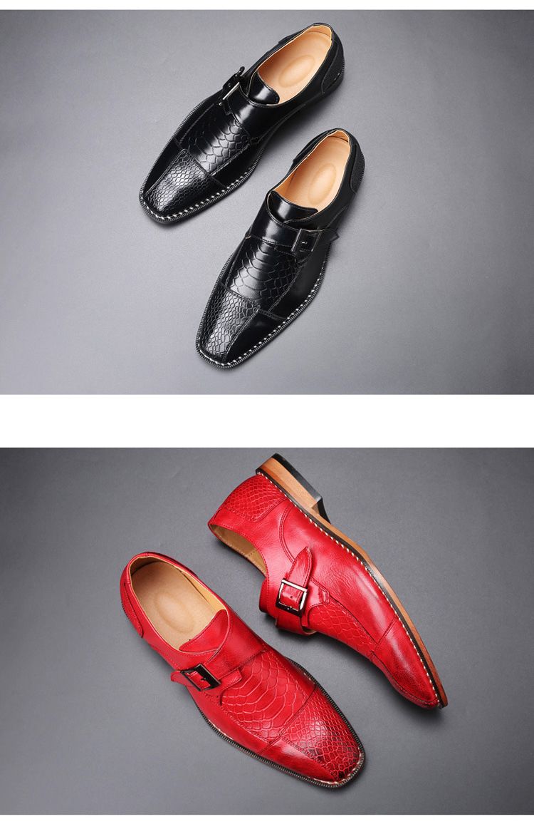 Spring new business casual men's shoes: British pointed-toe leather shoes, men's belt-buckle trendy shoes, men's cross-border shoes